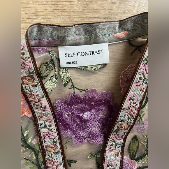 NWOT Anthropologie Self Contrast Floral Duster - Picture 5 of 5